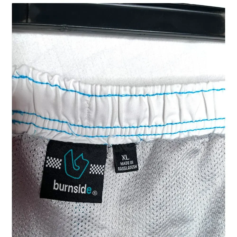 Burnside Swim Board Shorts Men's Size XL Lined Blue Black Yellow‎ White